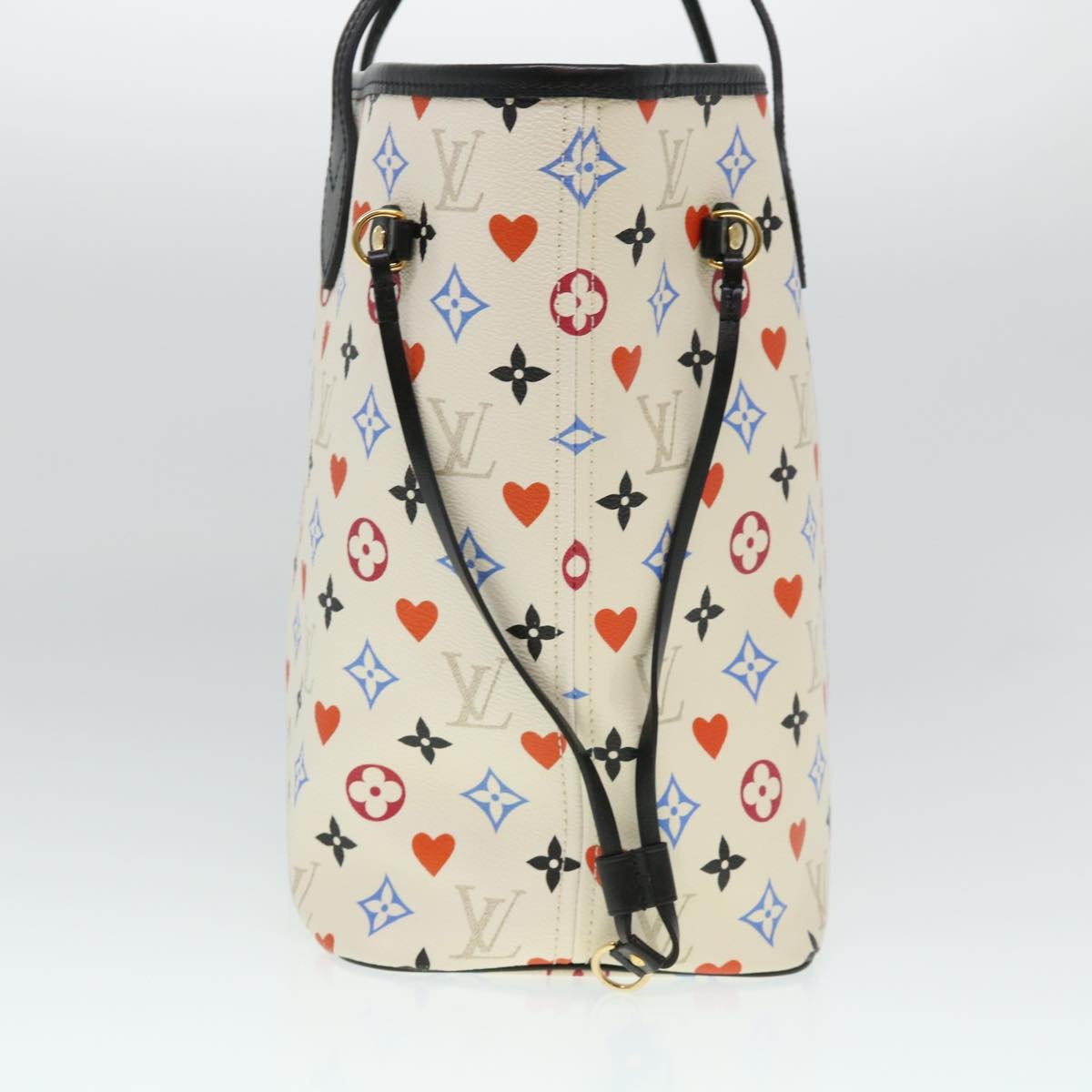 LOUIS VUITTON Monogram Game Neverfull MM Tote Bag White M57462 - 3