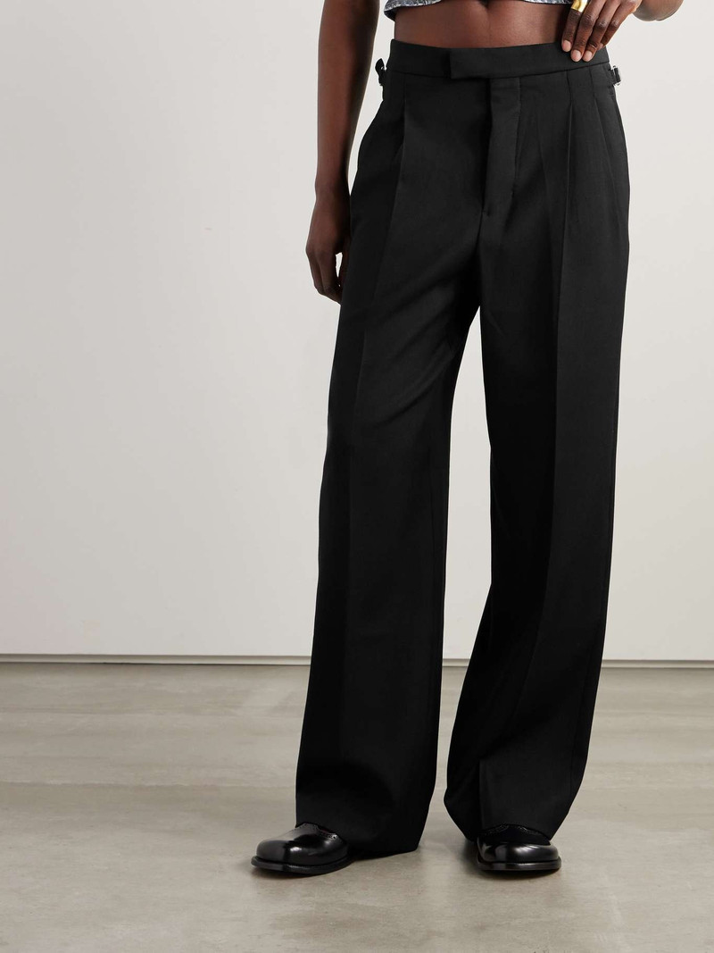 Pleated crepe wide-leg pants 3