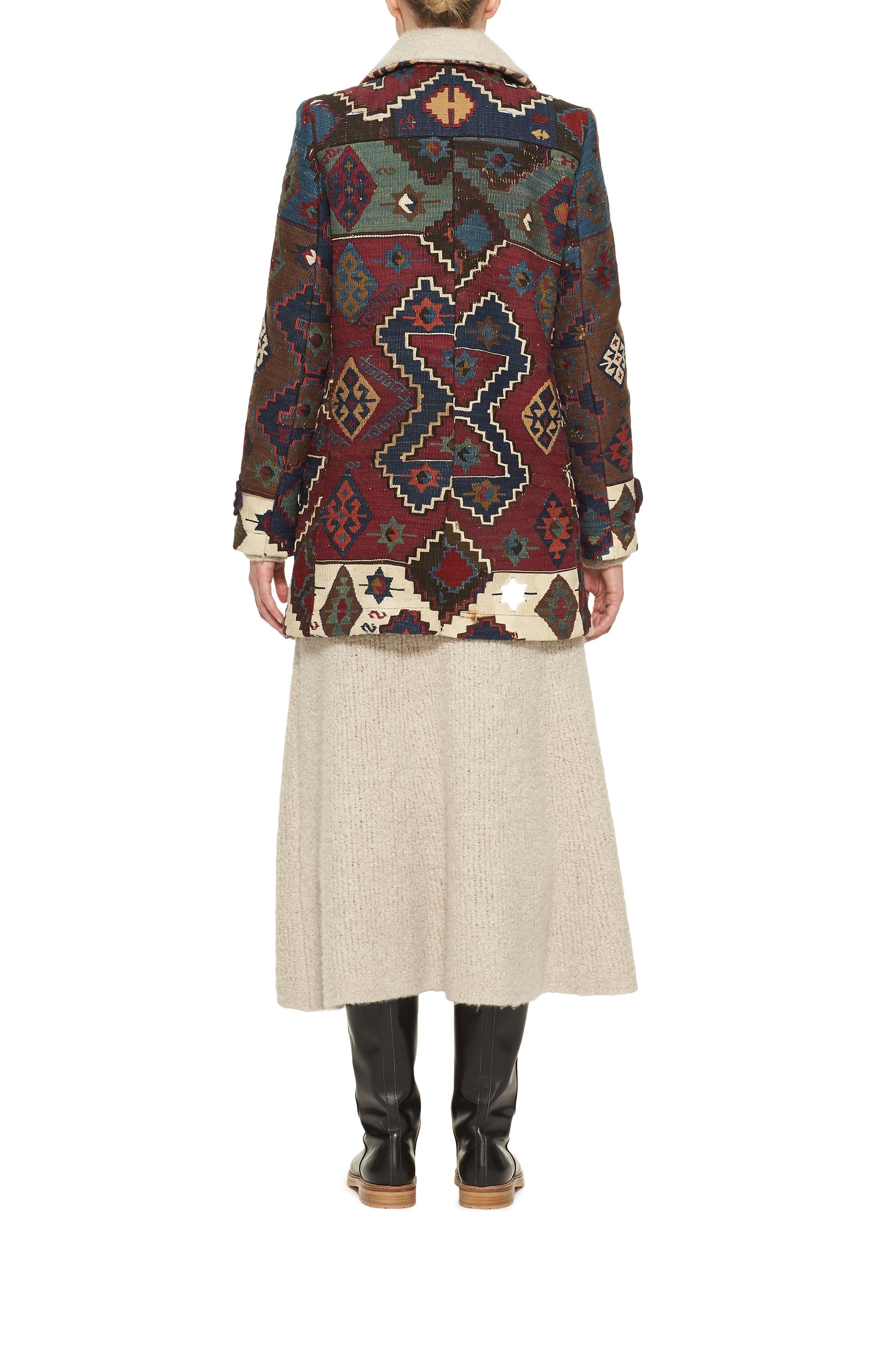 Dylan Peacoat in Patchwork Textiles - 4