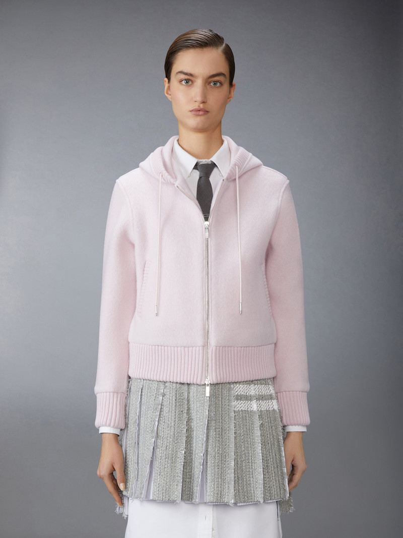 Thom Browne WOOL FLEECE ZIP UP HOODIE outlook