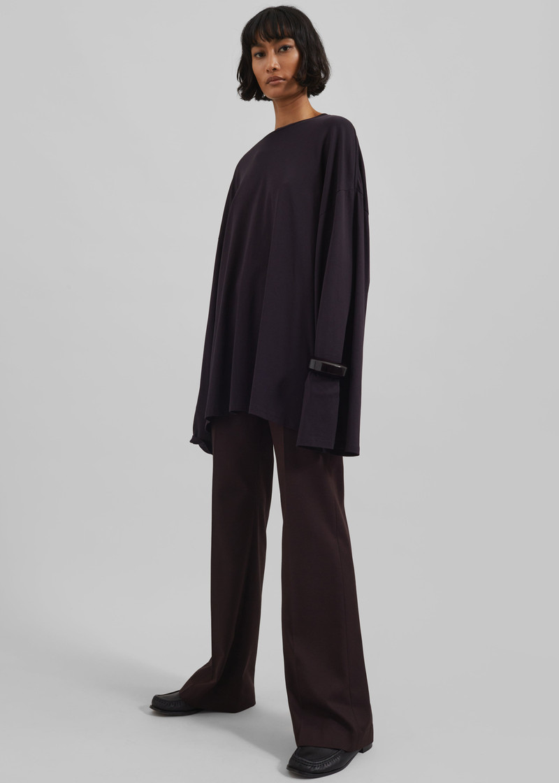 Rio Oversized Sleeve Tee - Dark Plum 5
