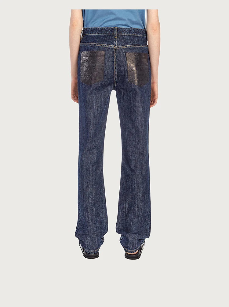 FLARED JEAN WITH NAPPA POCKETS - 4