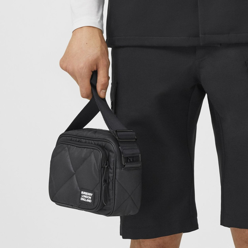 Diamond Quilted Cotton Crossbody Bag 3