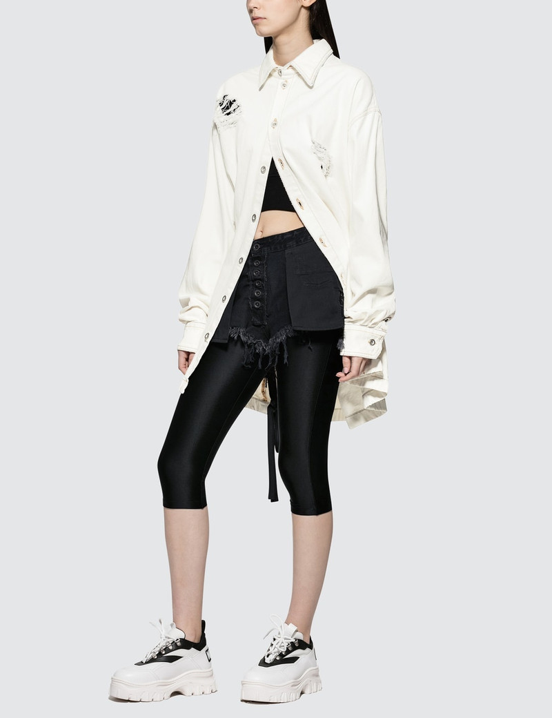 Unravel STONEWASH DENIM CHOP REVERSIBLE LEGGINGS outlook