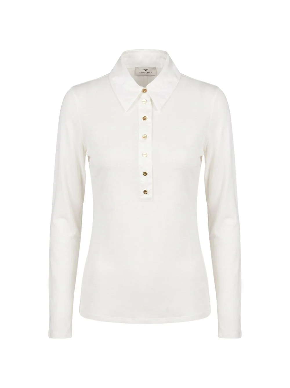 ribbed-knit polo top - 1