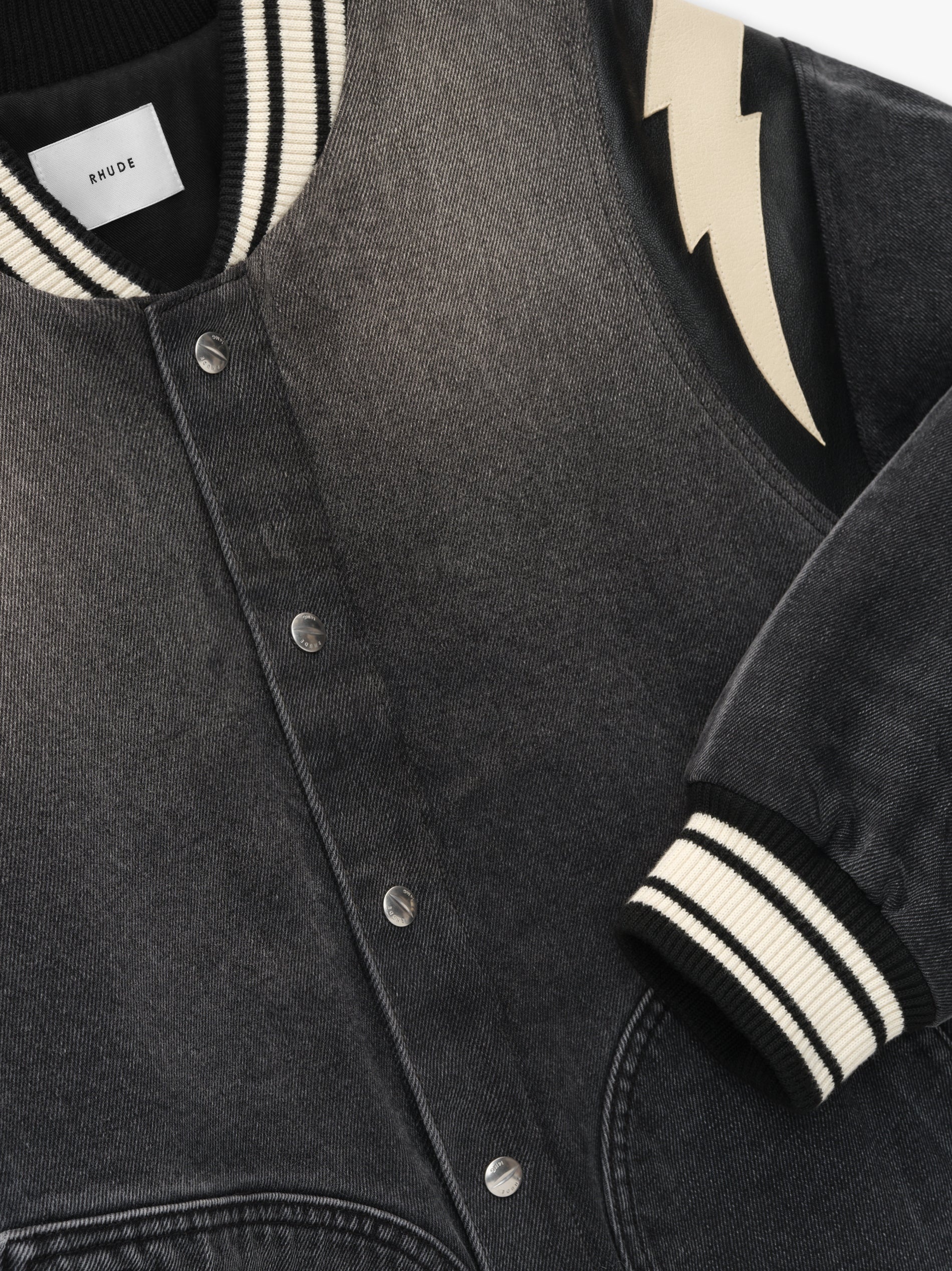 DENIM LIGHTING BOMBER - 5