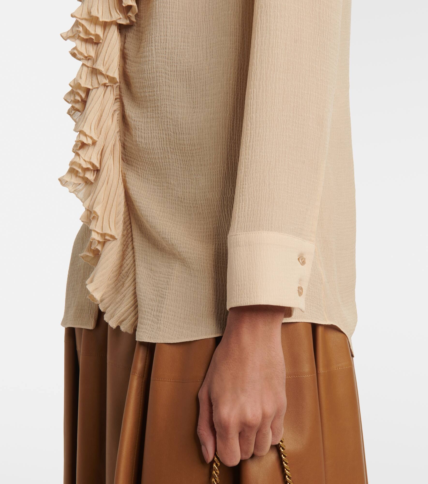 Ruffled silk muslin blouse - 5