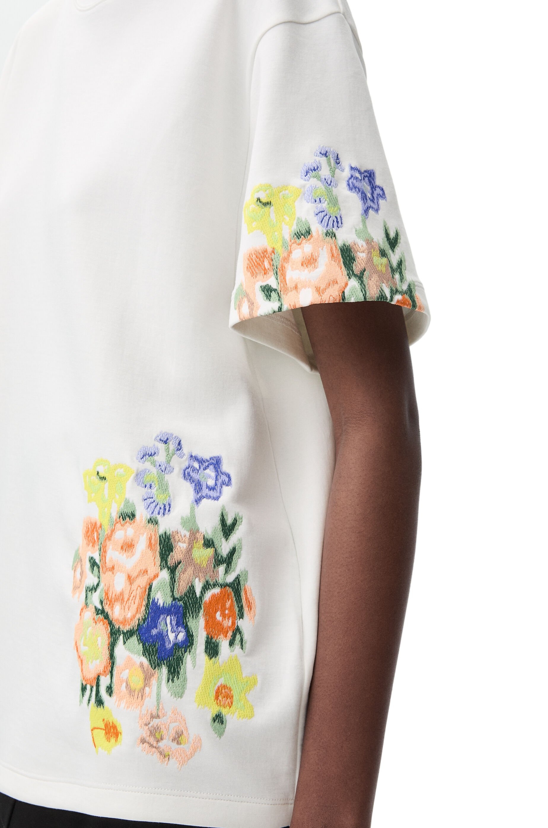 Loewe Embroidered draped T-shirt in cotton blend | REVERSIBLE