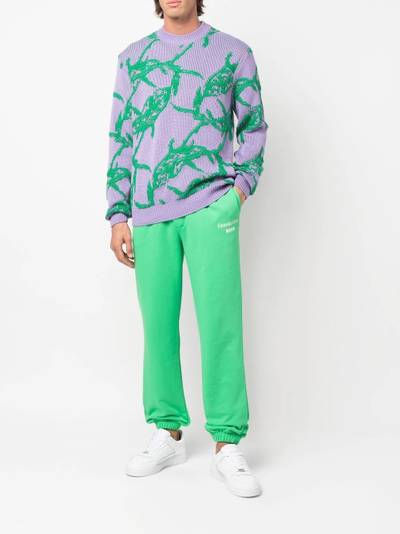 MSGM patterned-jacquard crew-neck jumper outlook