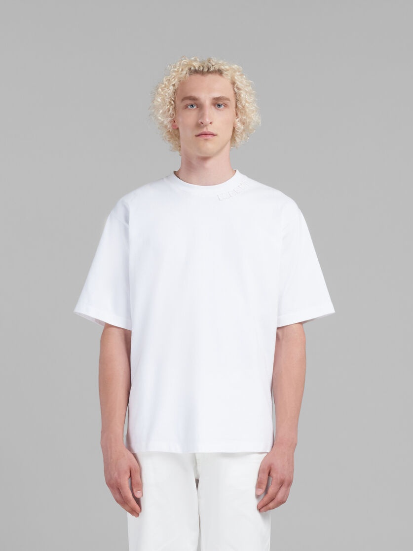 WHITE BIO COTTON OVERSIZED T-SHIRT WITH MARNI PATCHES - 2