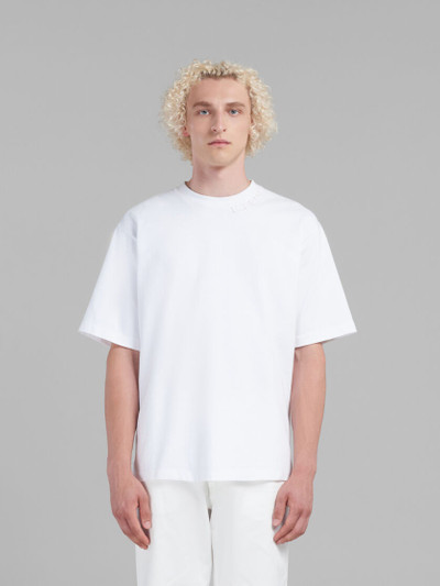 Marni WHITE BIO COTTON OVERSIZED T-SHIRT WITH MARNI PATCHES outlook