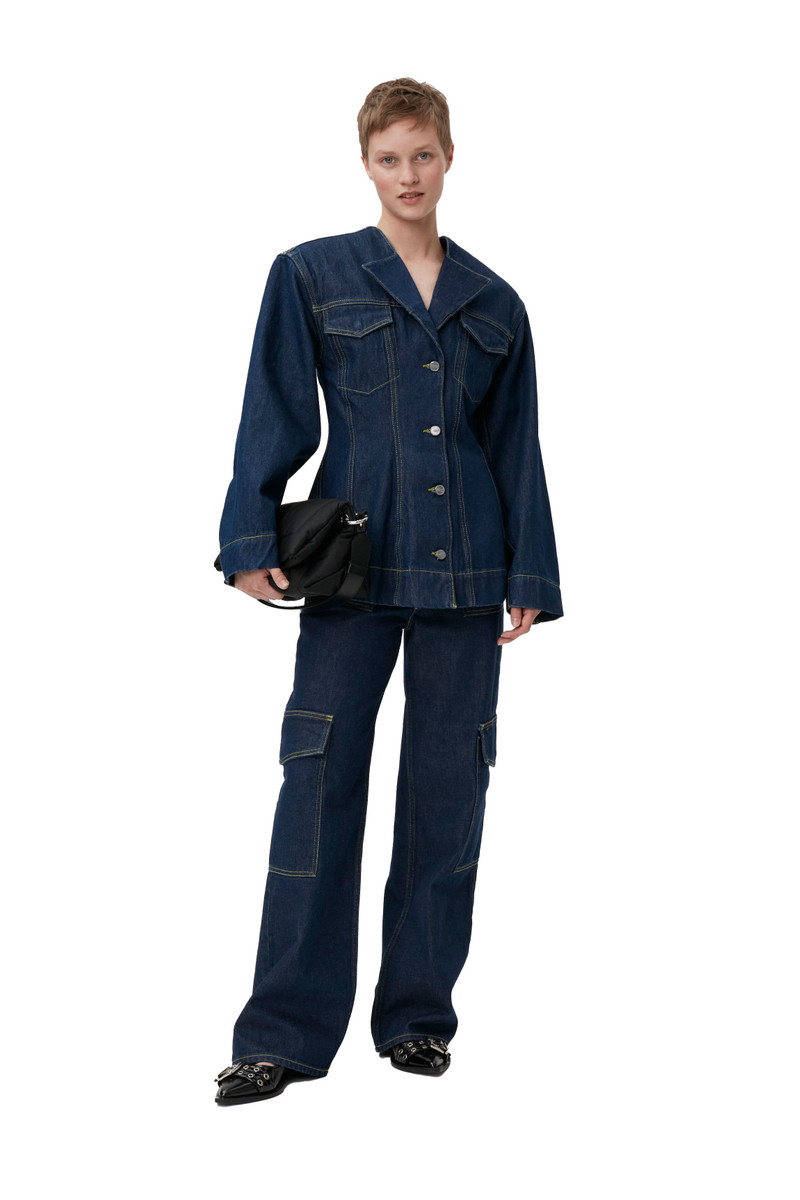 RINSE DENIM FITTED BLAZER 4