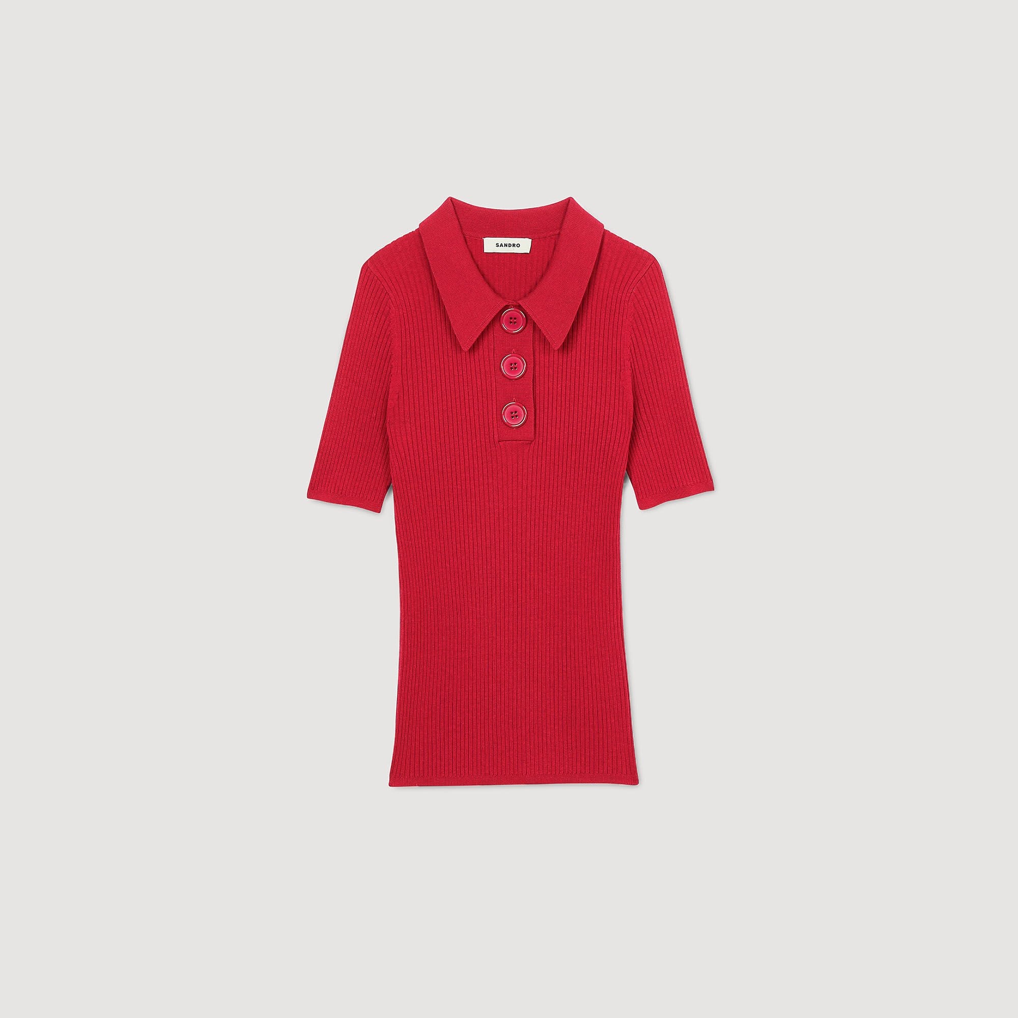 RIB KNIT POLO SHIRT - 6