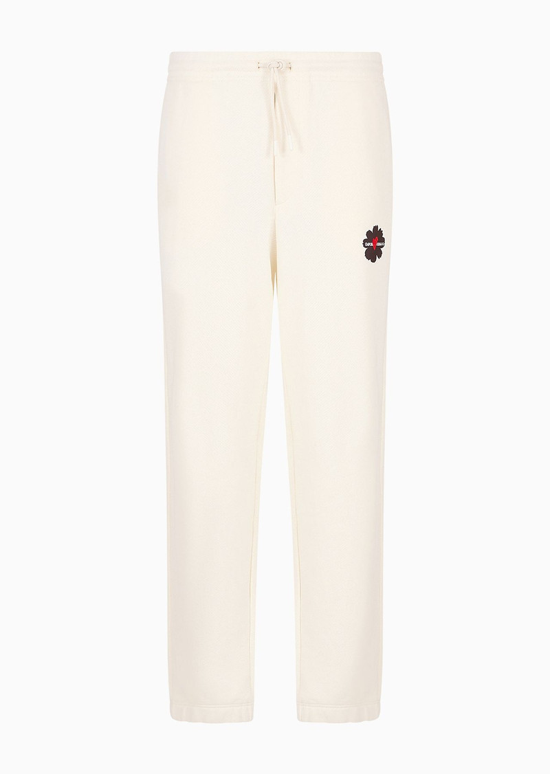 Soft jersey-fleece joggers with Mon Amour flock print 1