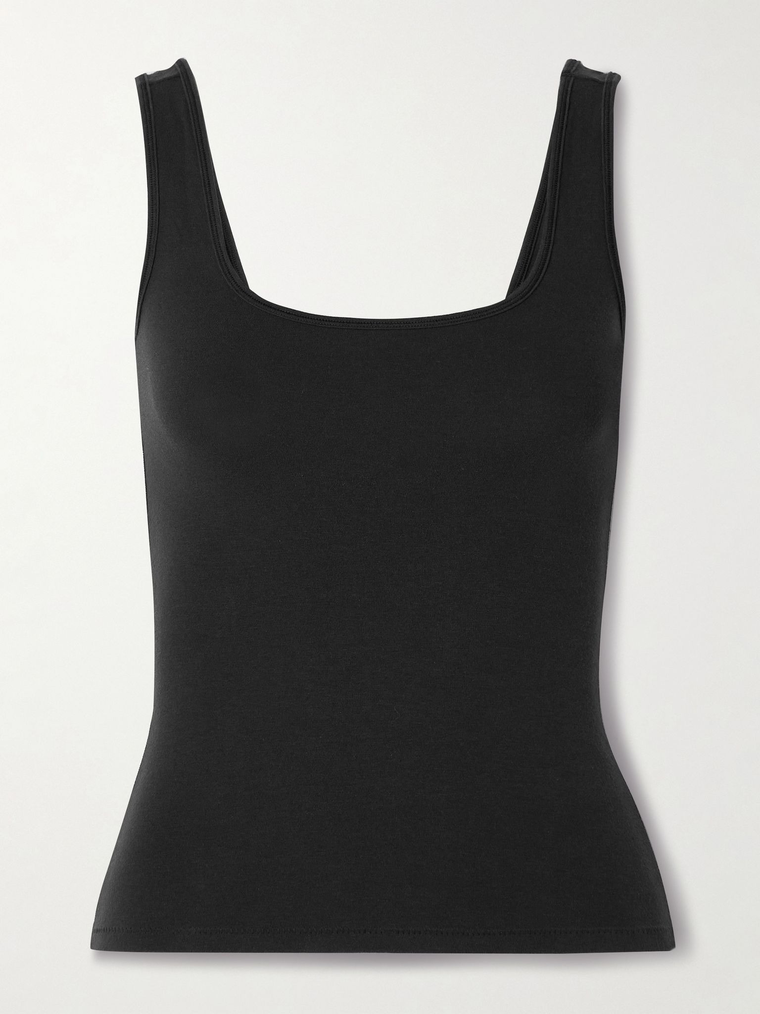 Cotton-blend jersey tank - Soot Black - 1
