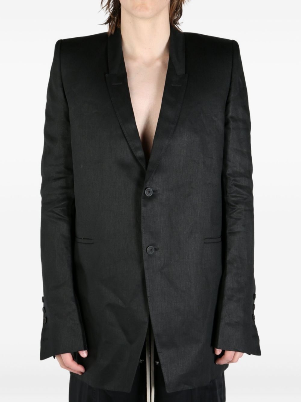 satin-finish blazer - 3