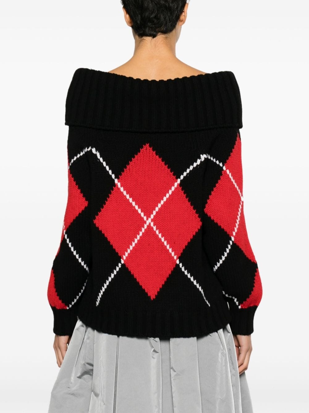 argyle-patterned wool jumper - 4