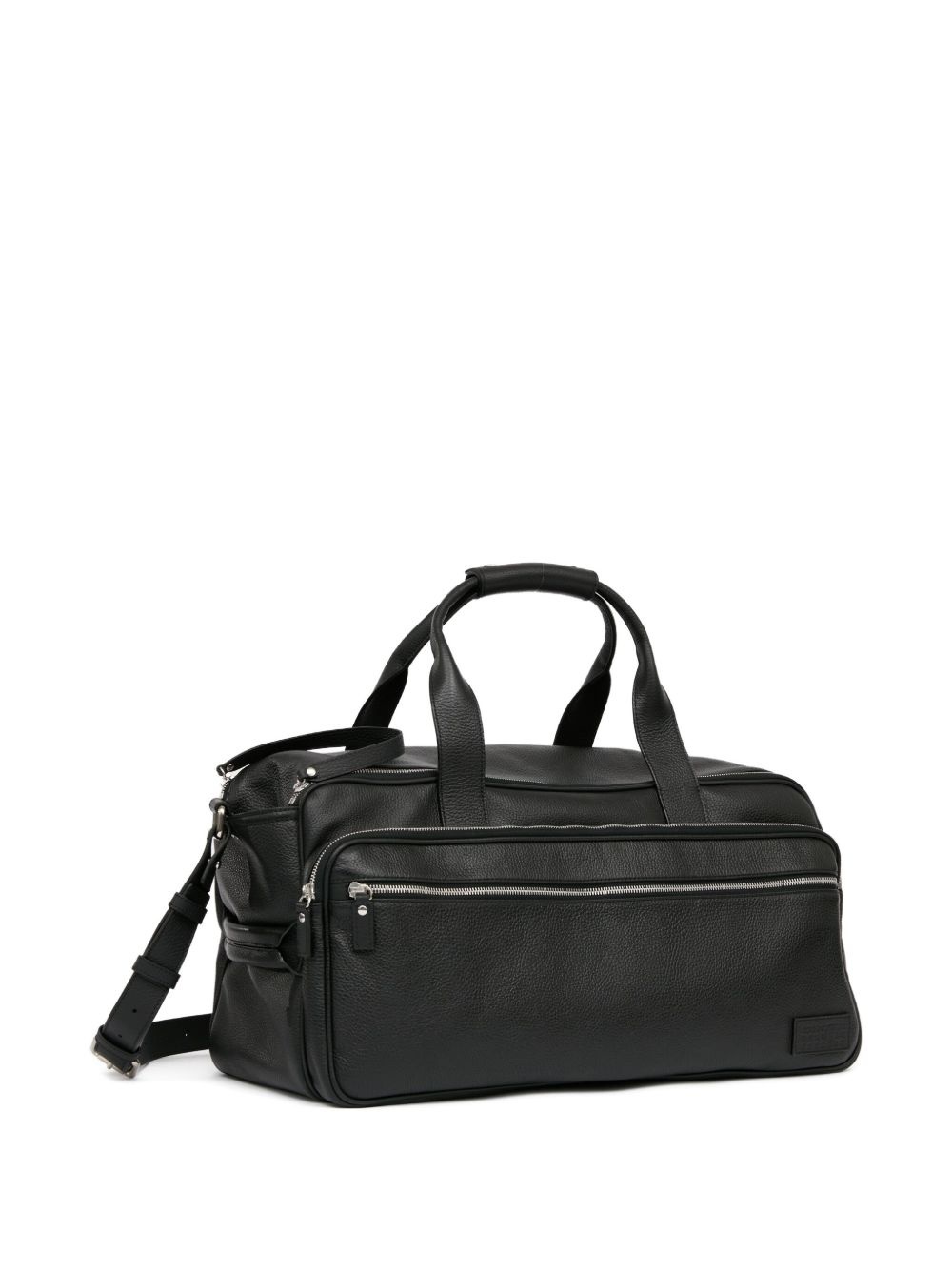 textured leather duffle bag - 3
