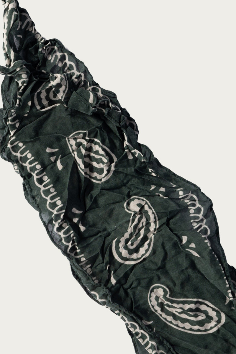 Kapital WASHER Silk MOGA Scarf (PAISLEY) - Green outlook