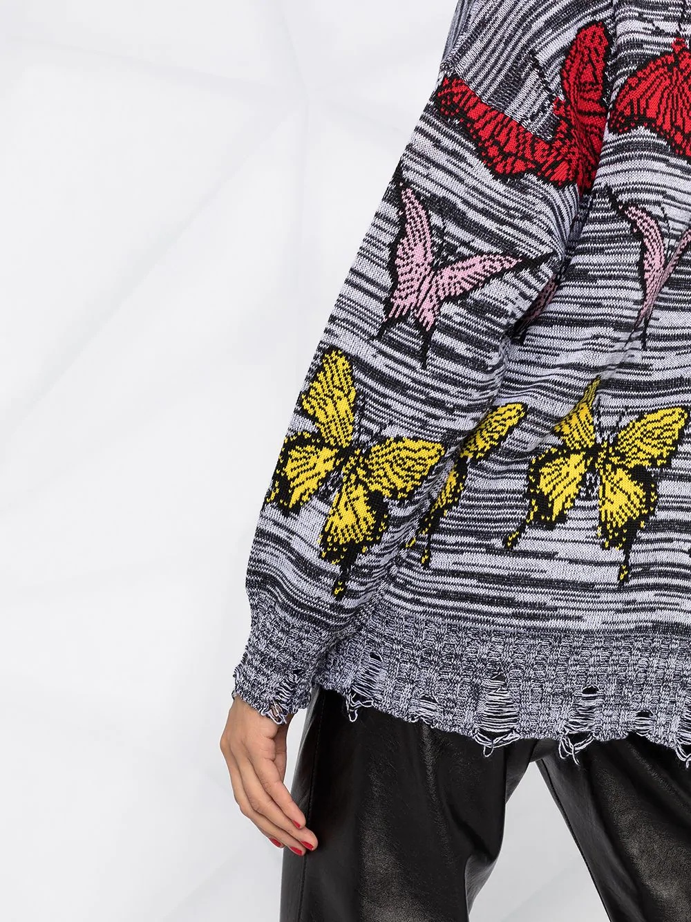 butterfly-intarsia jumper - 5