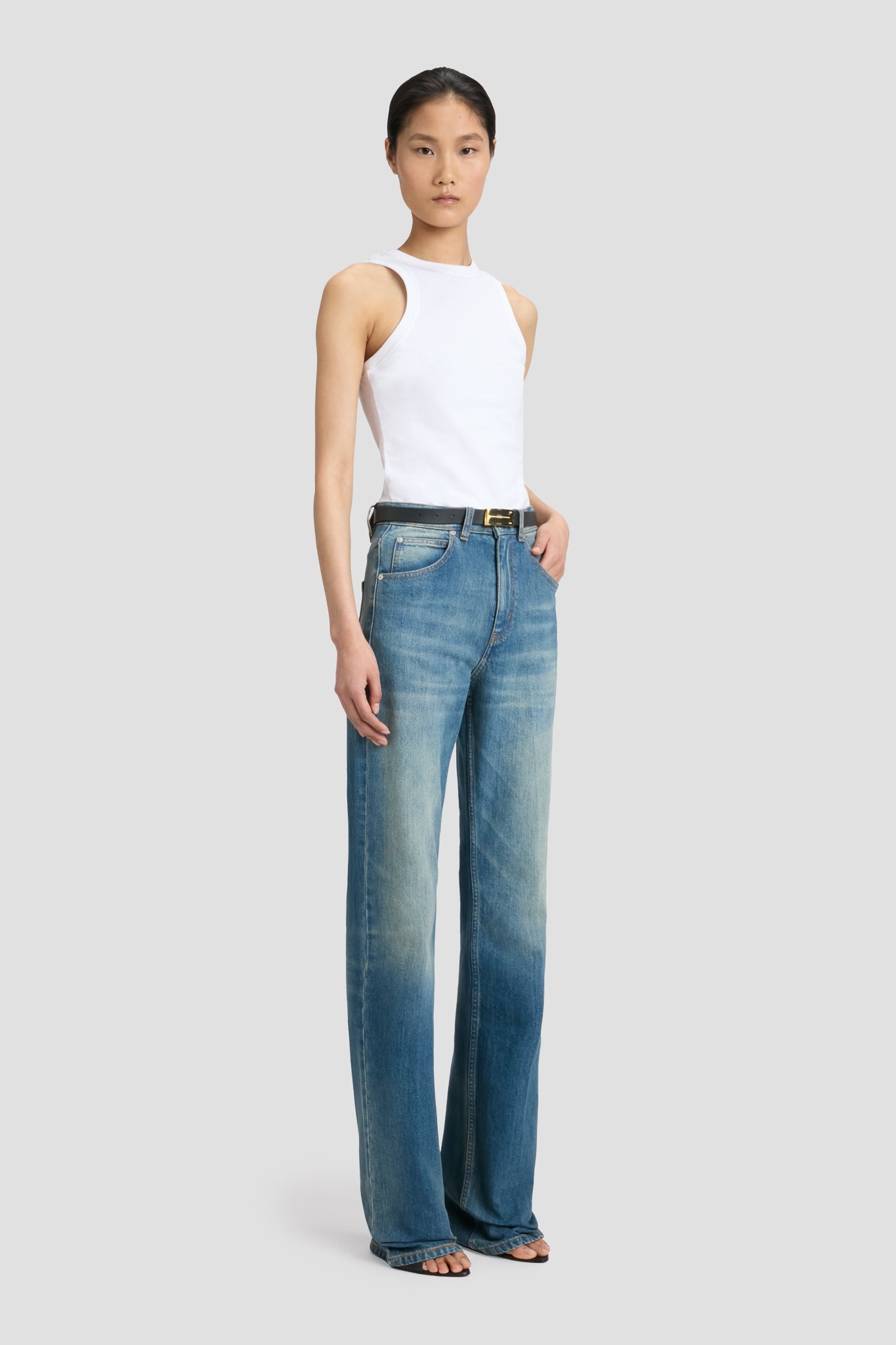 Julia High Waisted Jean In Washed Blue - 3
