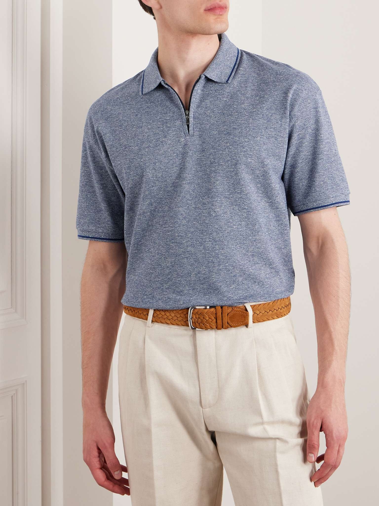 Cotton and Linen-Blend Polo Shirt - 3