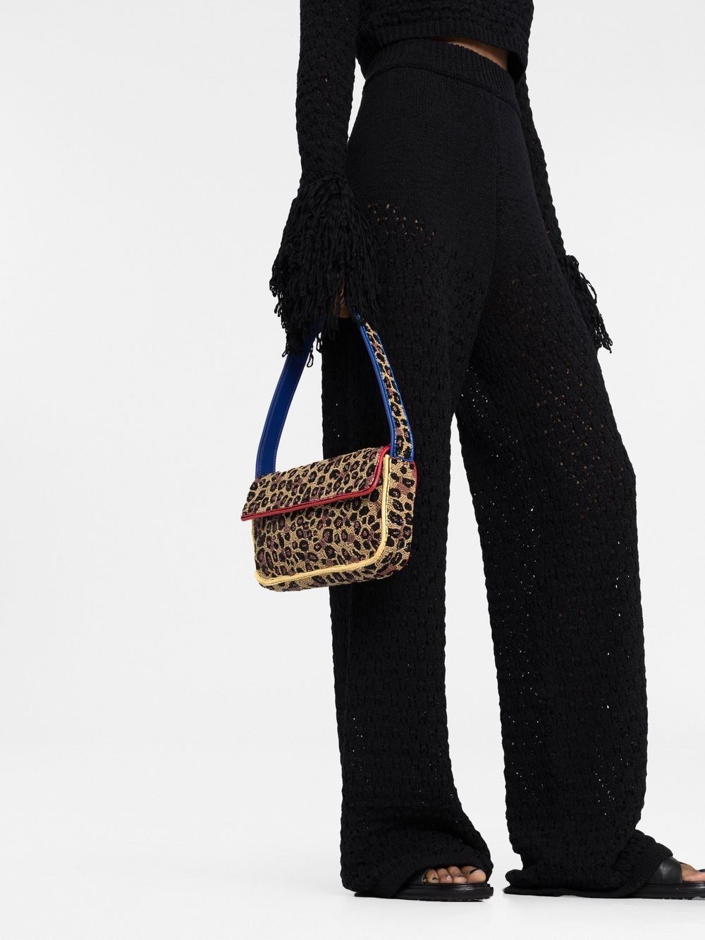 loose-knit high-waisted trousers - 5