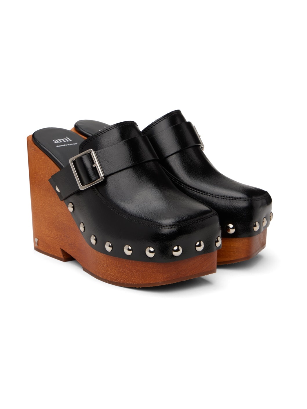 Black Close Toe Clogs - 4