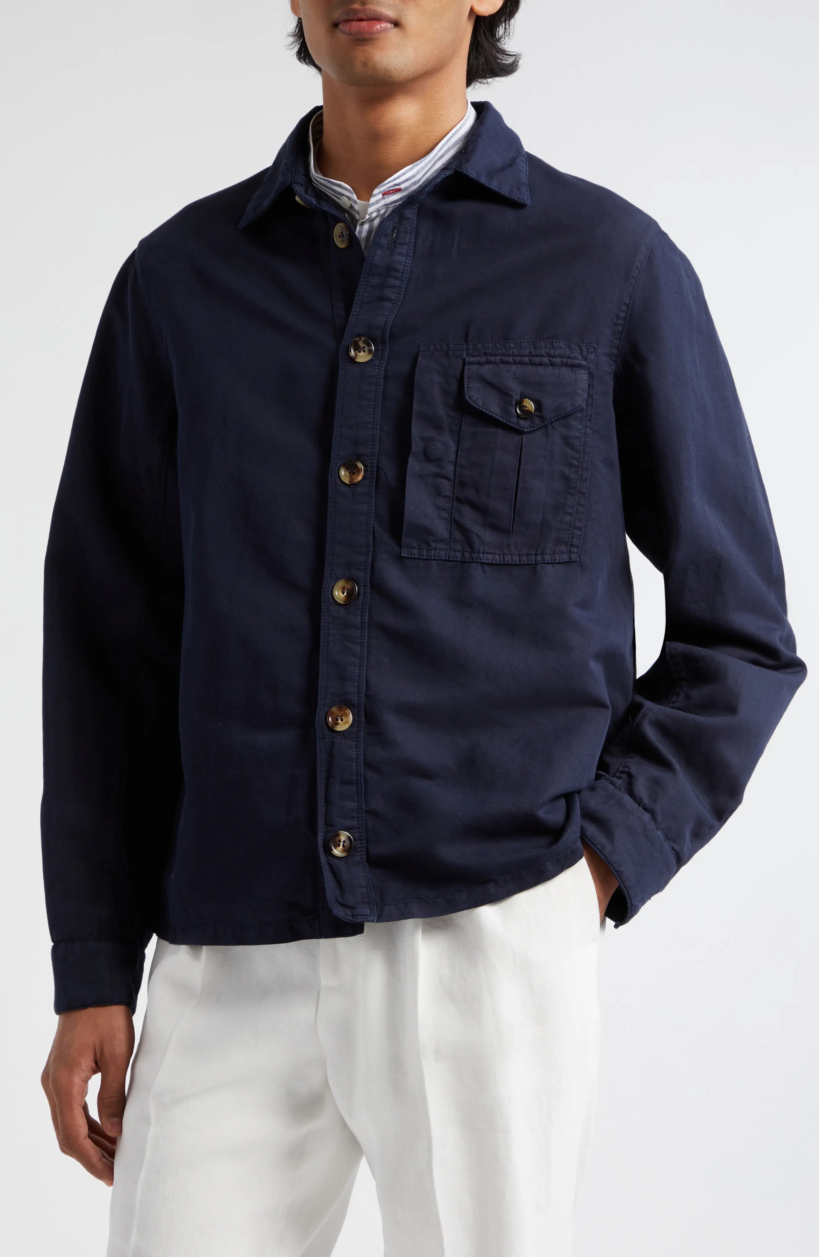 Linen & Cotton Shirt Jacket - 4