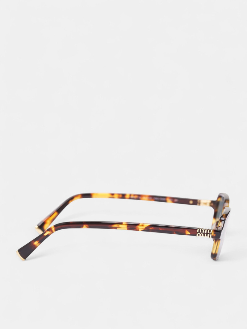 Miu Miu Brown Havana Rectangular Sunglasses outlook