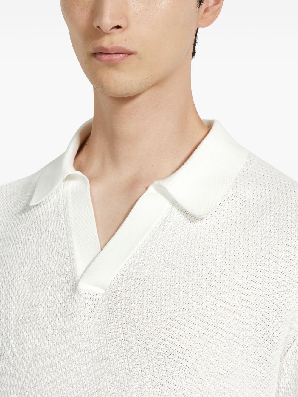 V-NECK COTTON POLO SHIRT - 3