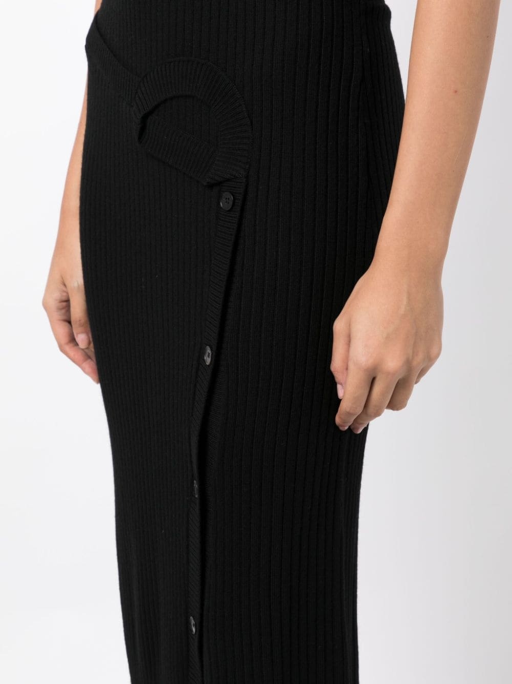 ribbed-knit wool midi skirt - 5