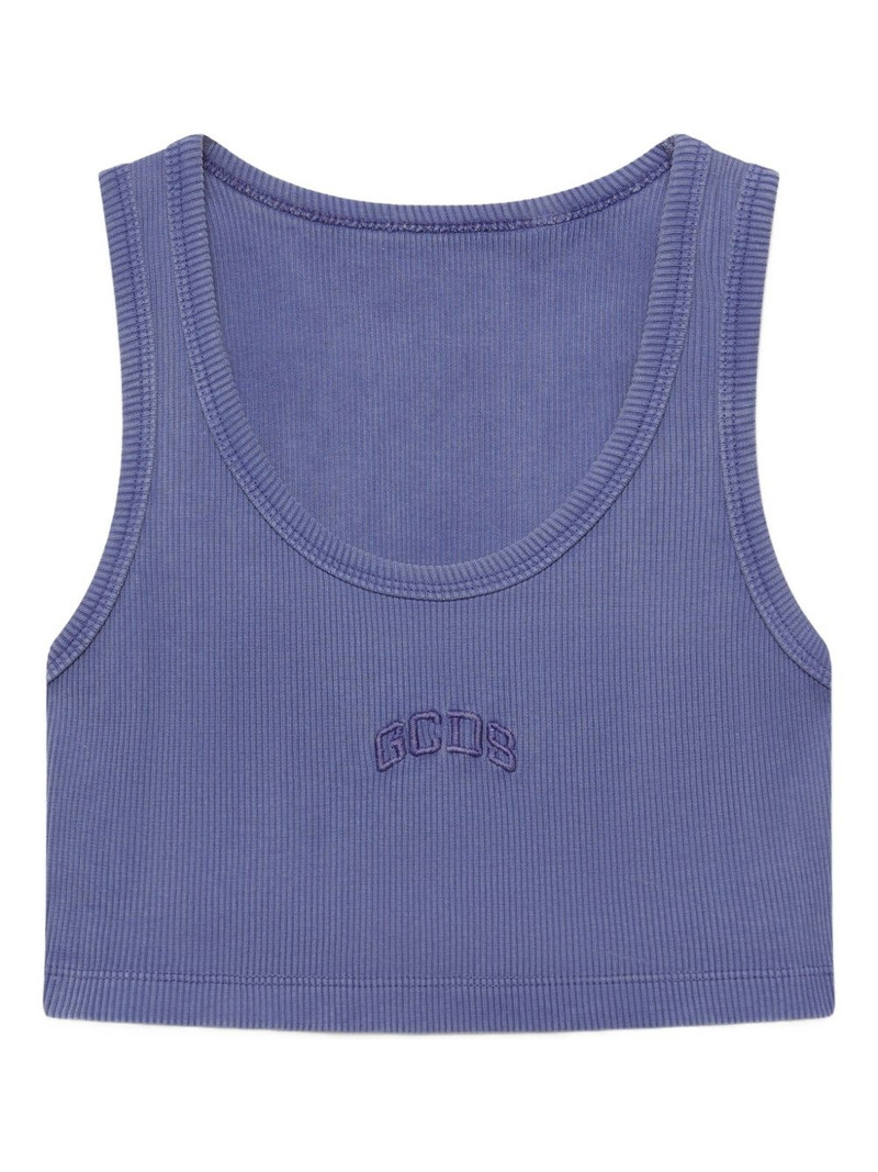 logo-embroidered tank top 1