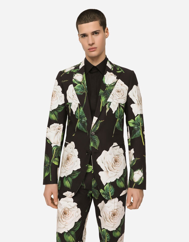 Rose-print cotton Taormina-fit suit - 4