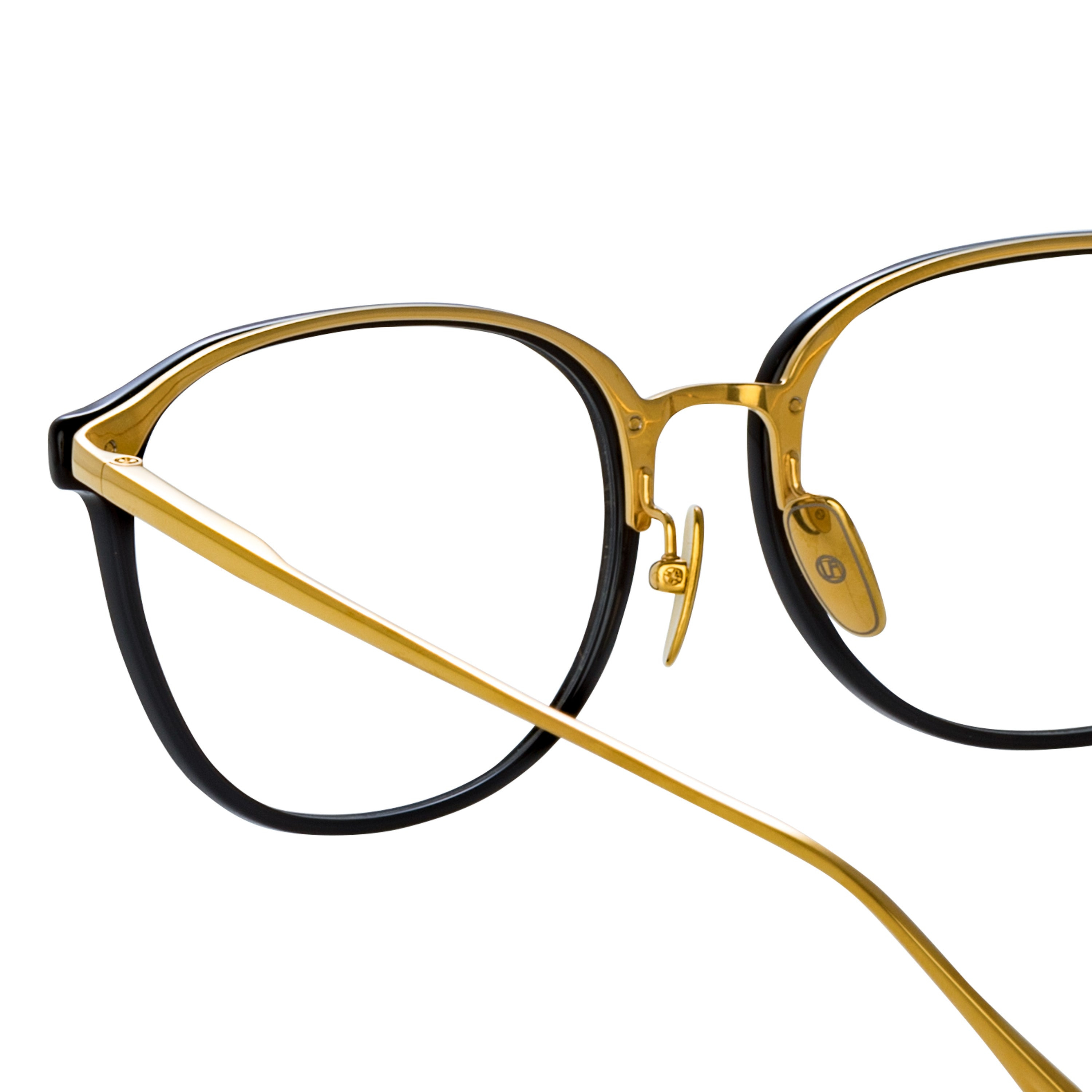 MEN'S PARK OPTICAL D-FRAME IN BLACK AND YELLOW GOLD - 7