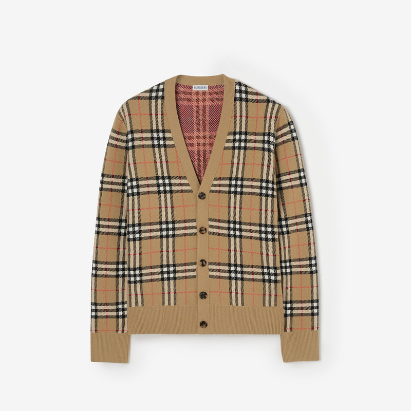 Check Cotton Wool Cardigan 1