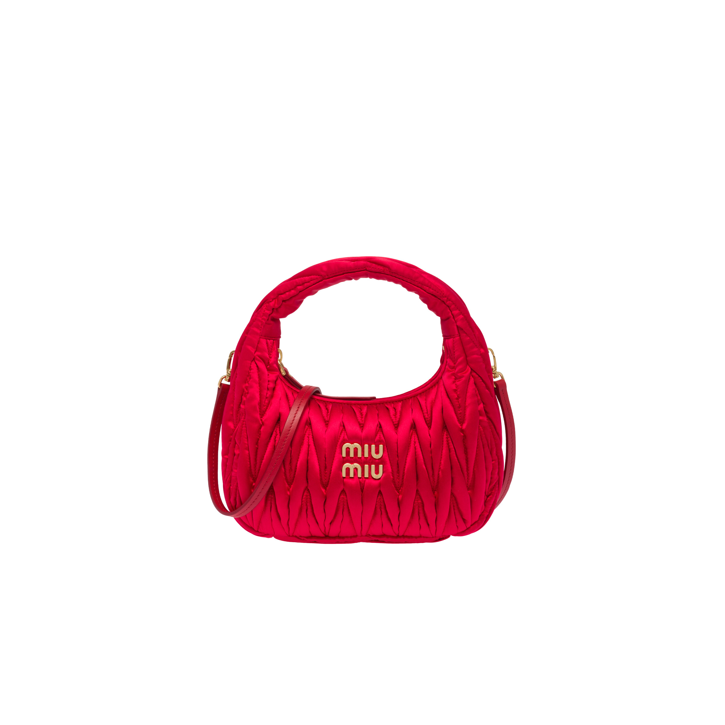 Wander matelassé satin mini hobo bag - 1