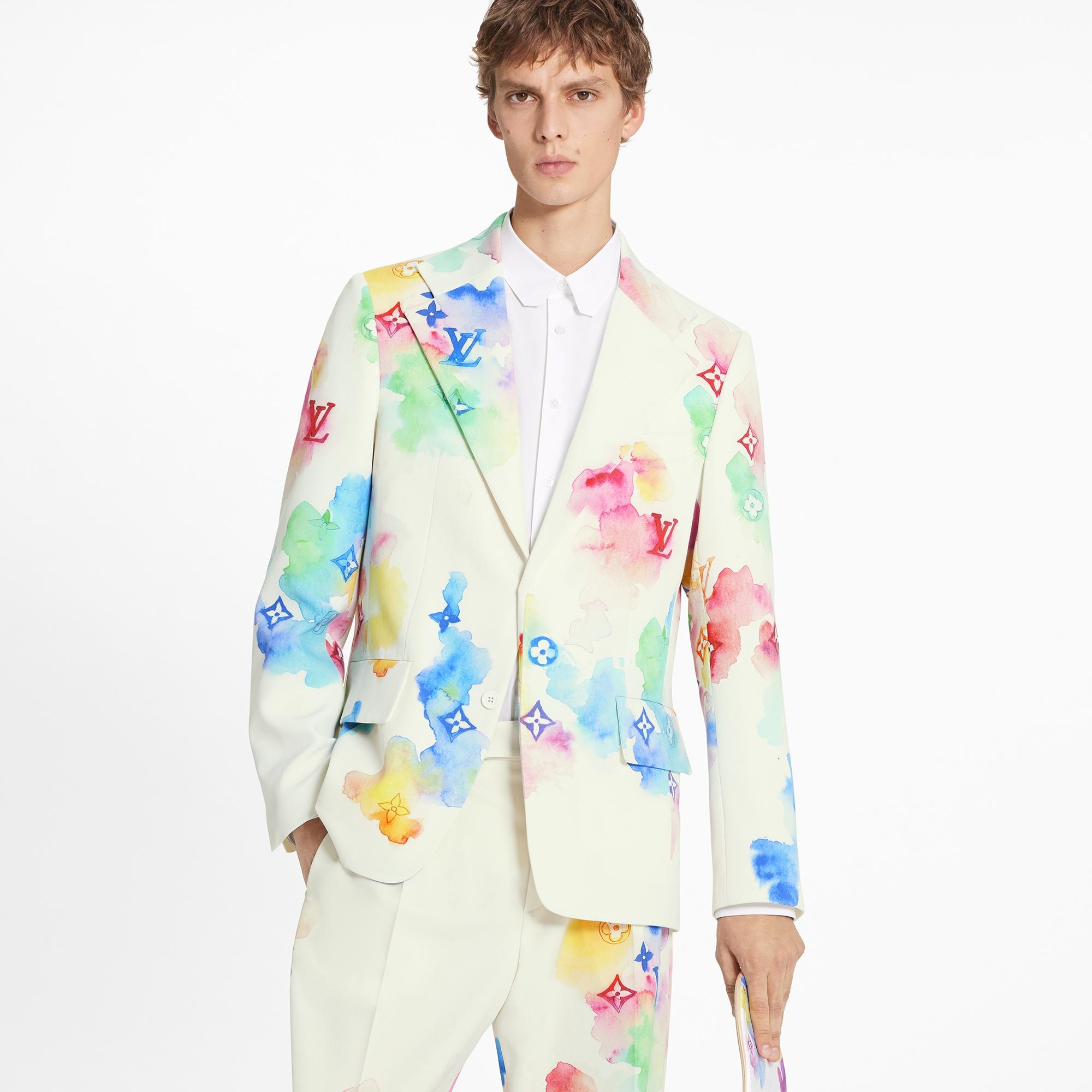 Watercolor Light Graphic Tailored Jacket - 3