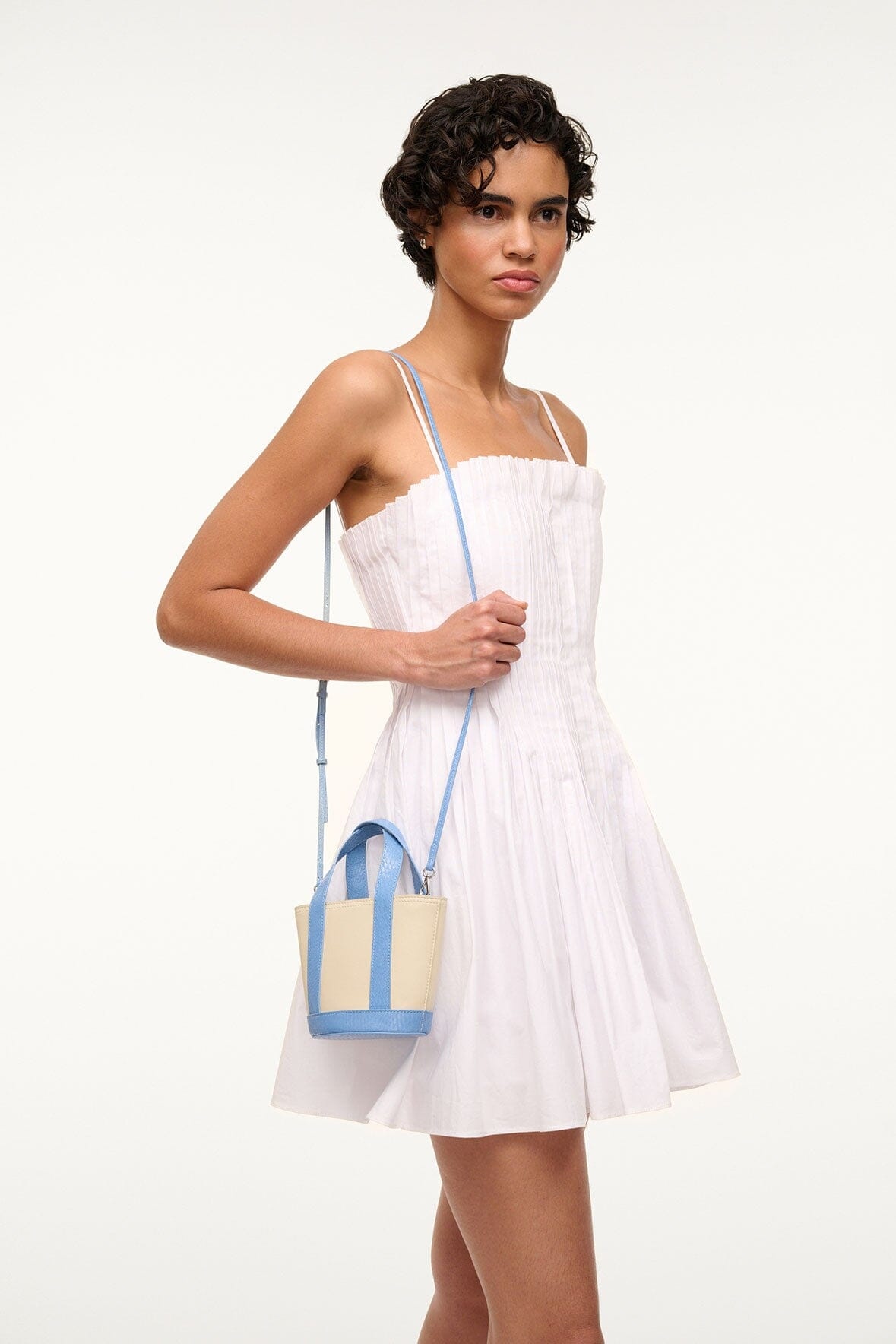 STAUD ALLORA MINI TOTE CREAM BLACK - 4