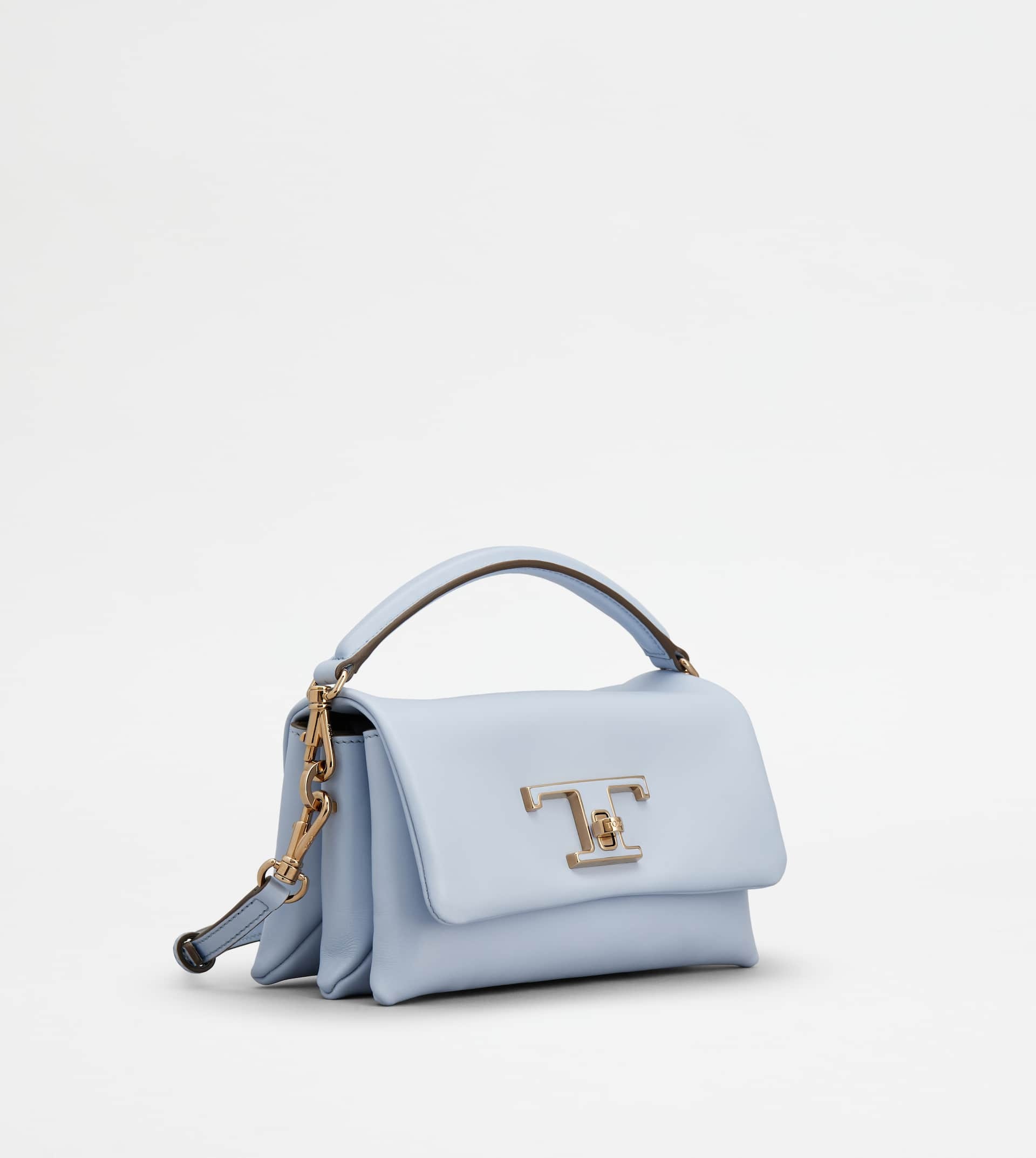 T TIMELESS FLAP BAG IN LEATHER MICRO - LIGHT BLUE - 3