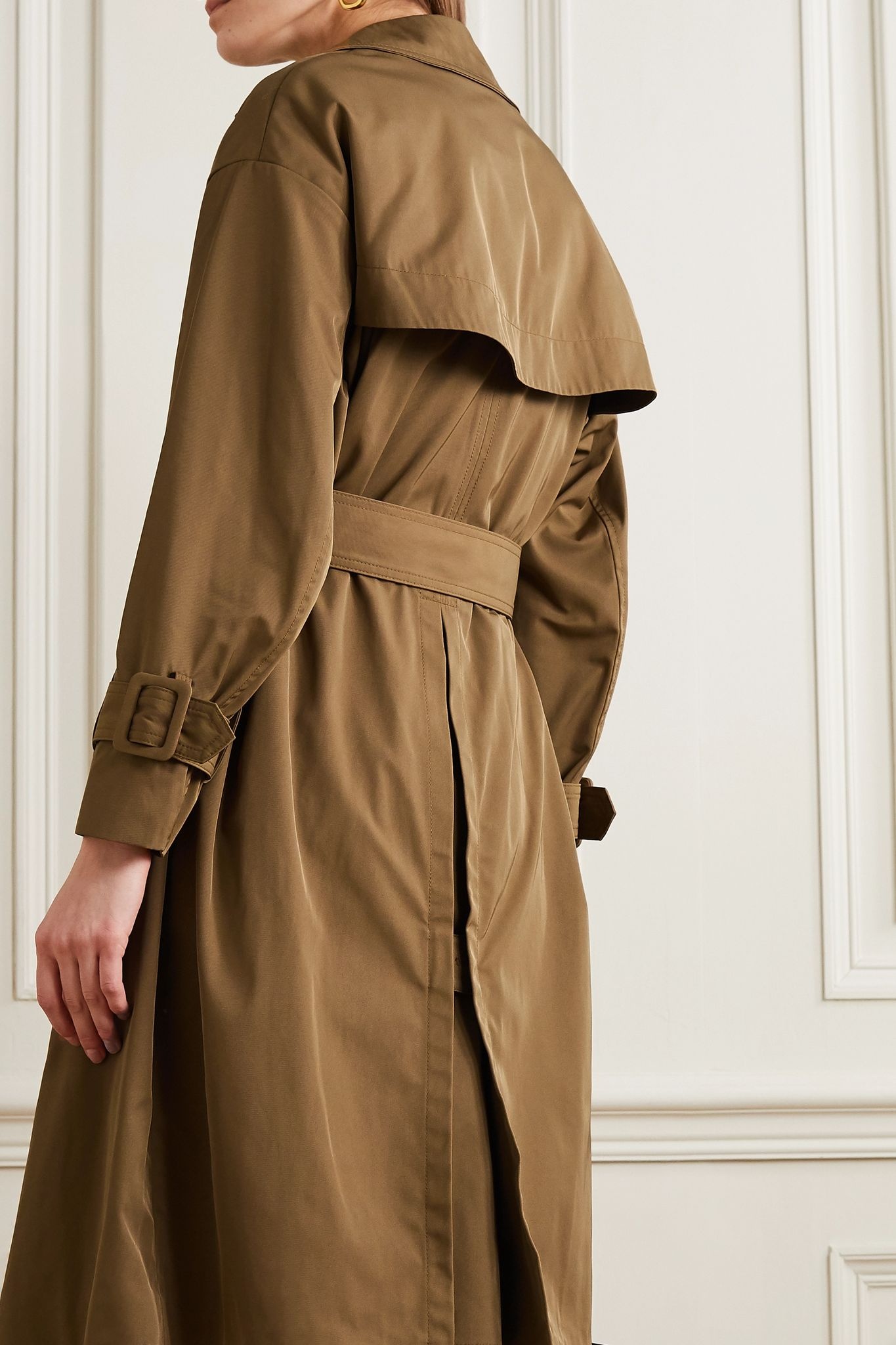 Belted gabardine trench coat - 4