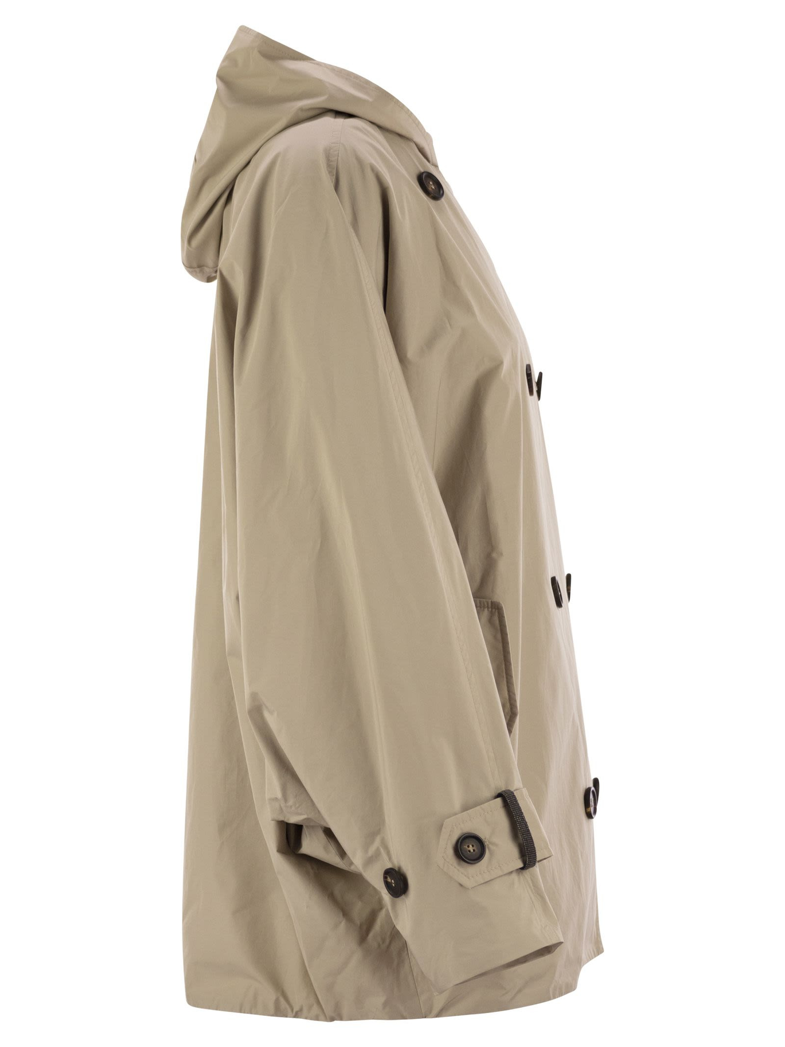Brunello Cucinelli Women Techno Cotton Caban With Precious Detail - 3