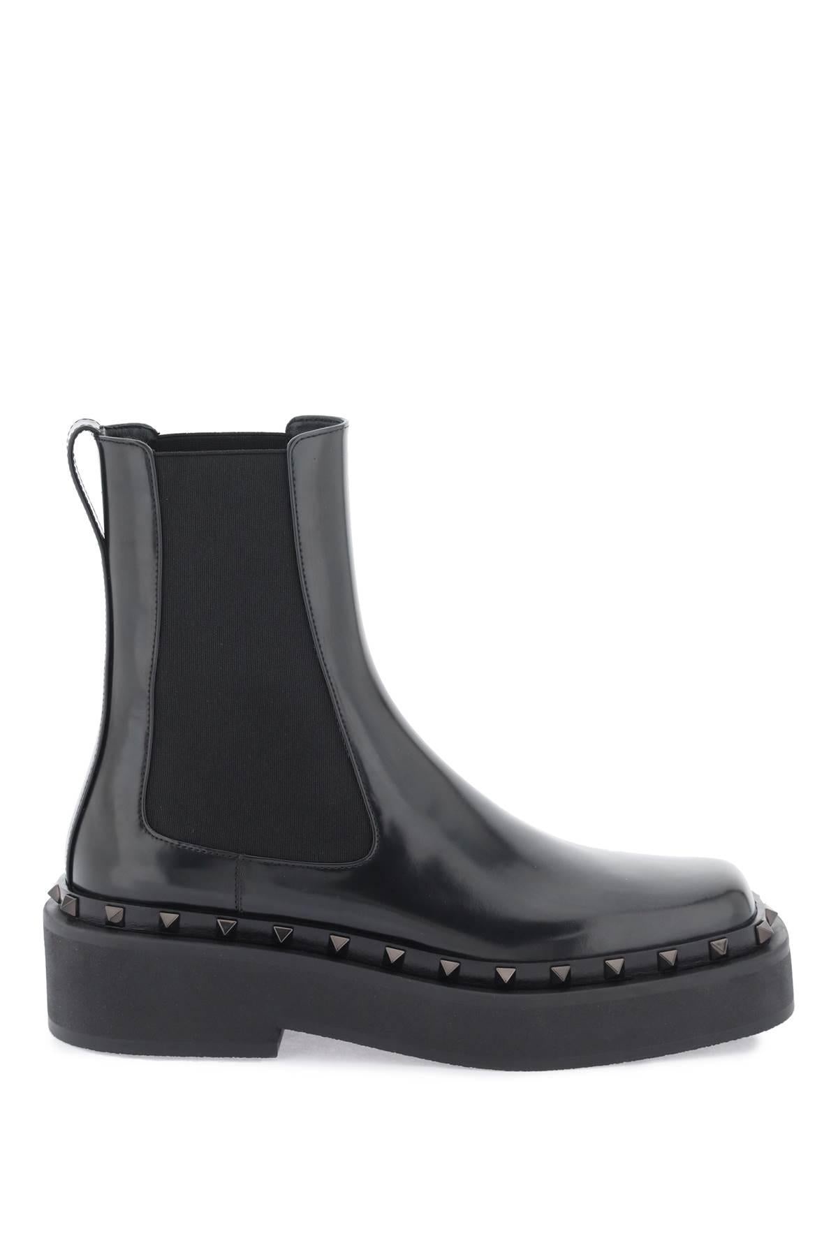 ROCKSTUD M-WAY LEATHER BEATLE BOOTS - 1