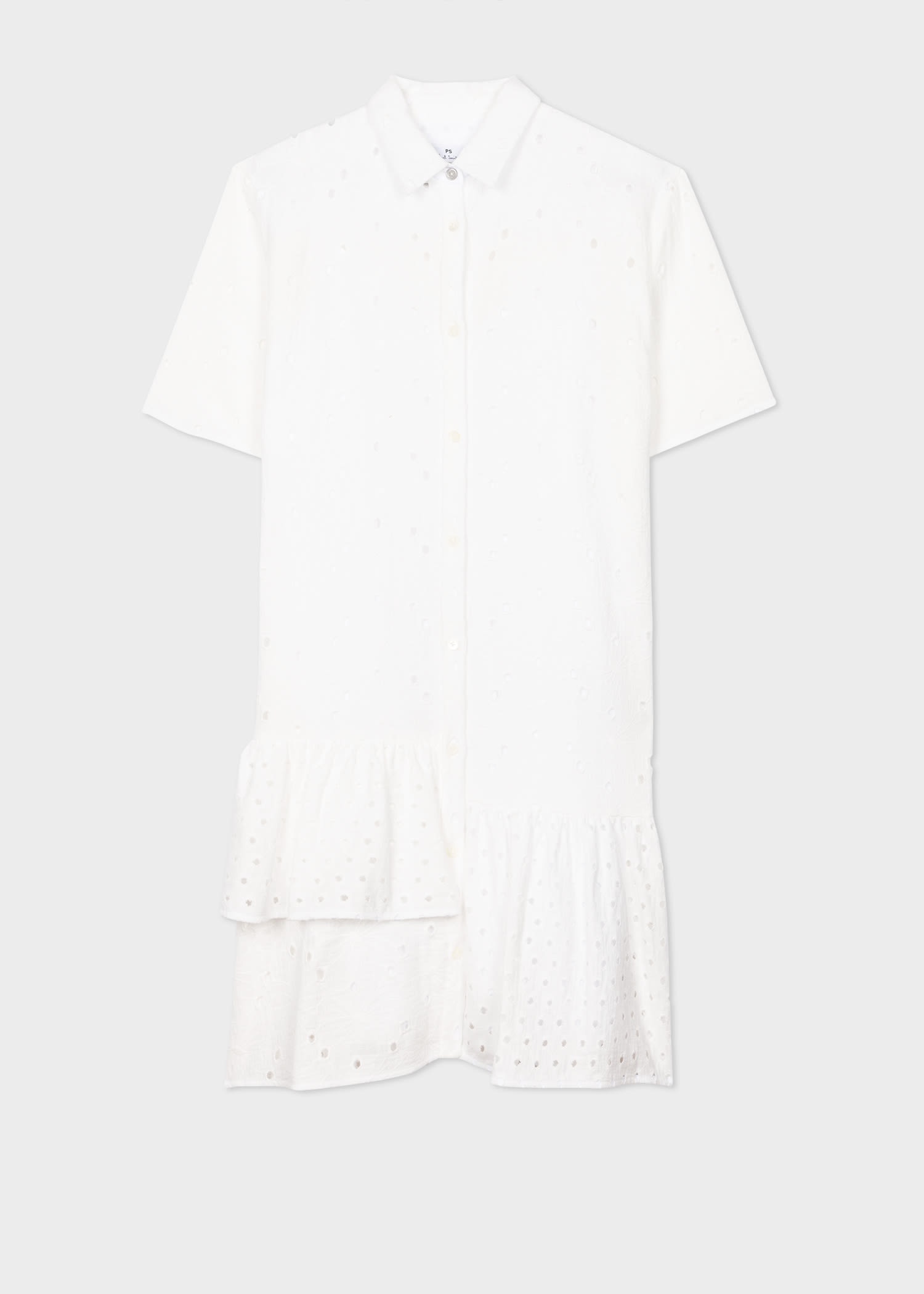 Cotton Broderie Anglaise Shirt Dress - 1