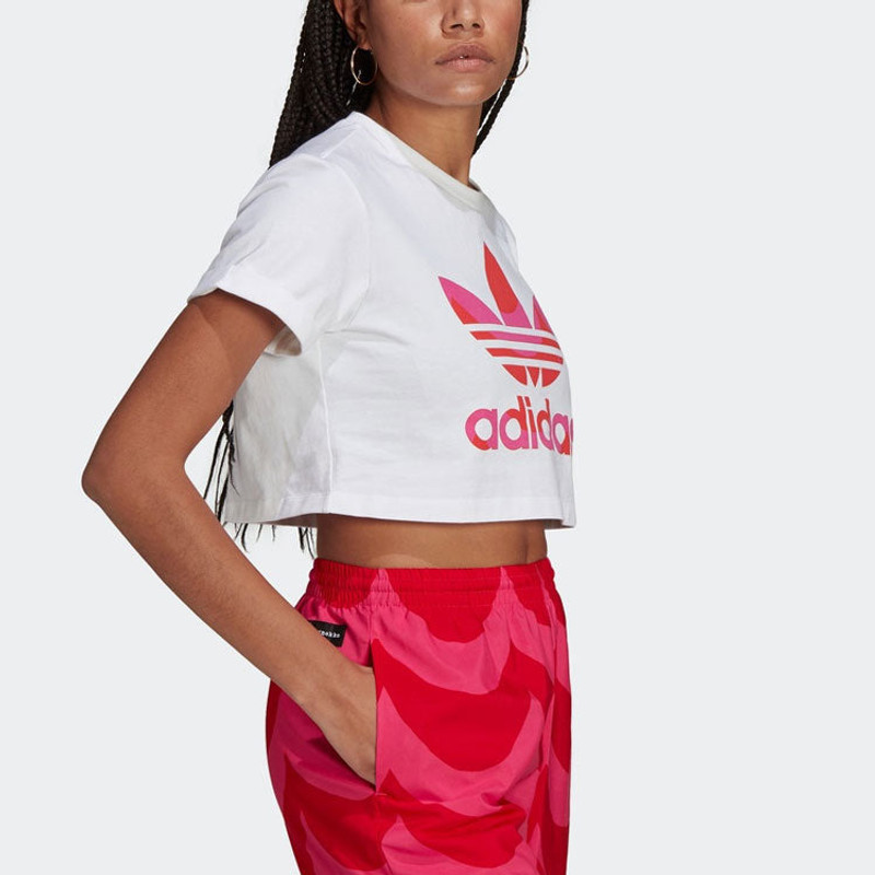 (WMNS) adidas originals Large Logo Casual Sports Short Sleeve White H20482 3