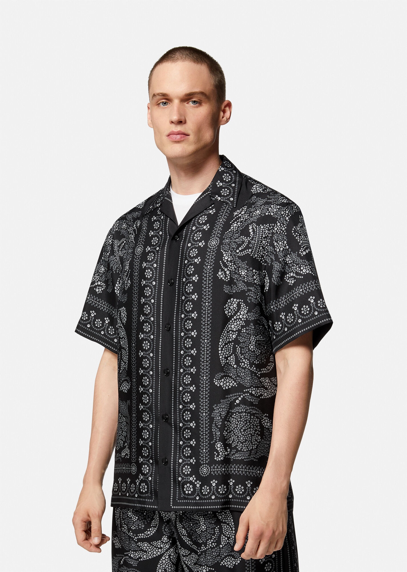 Barocco Silhouette Silk Shirt - 3