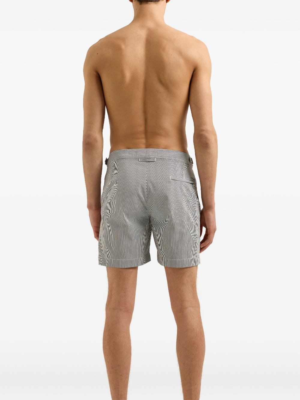 Bulldog pinstriped swim shorts - 4