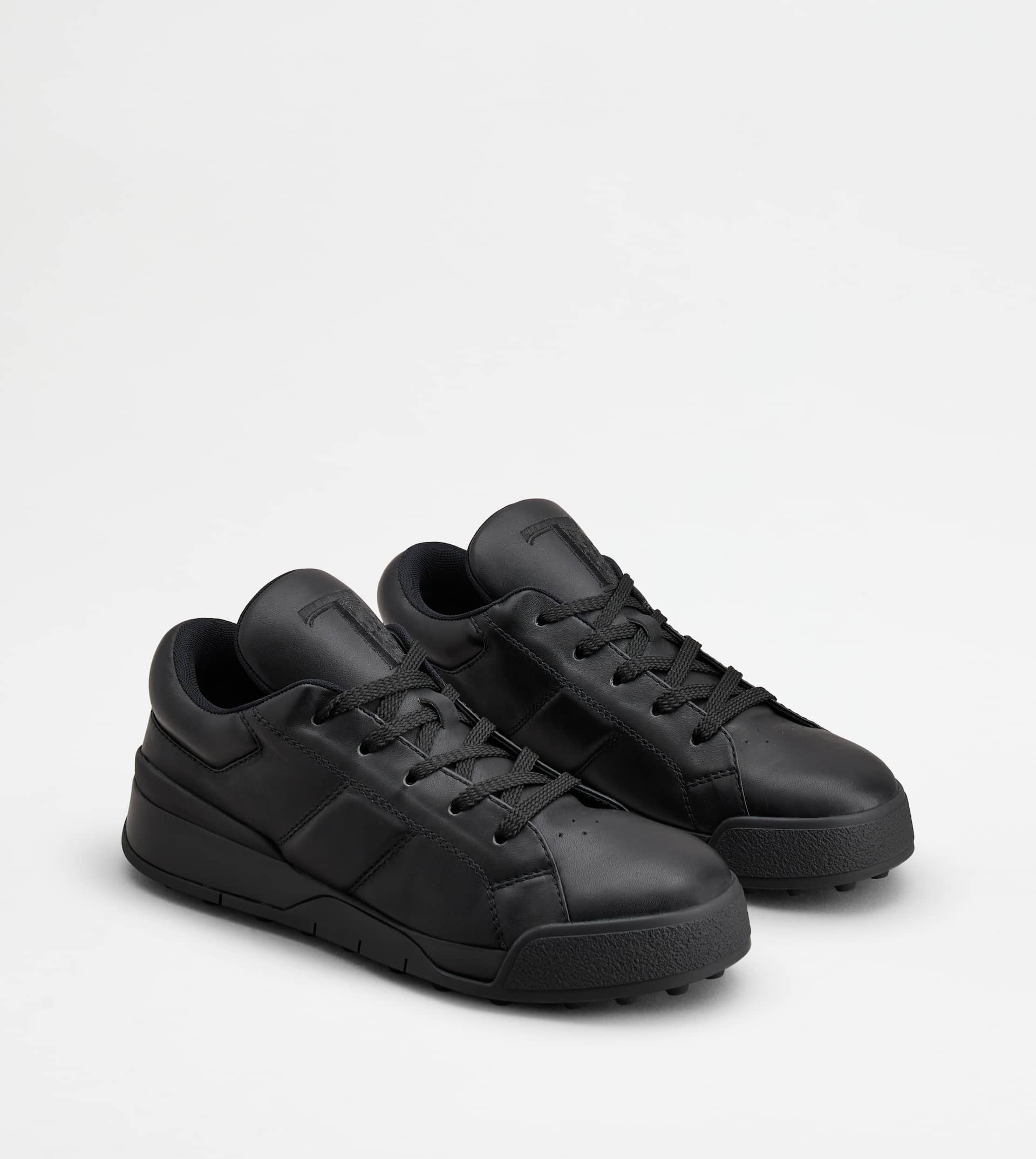 SNEAKERS IN LEATHER - BLACK - 3