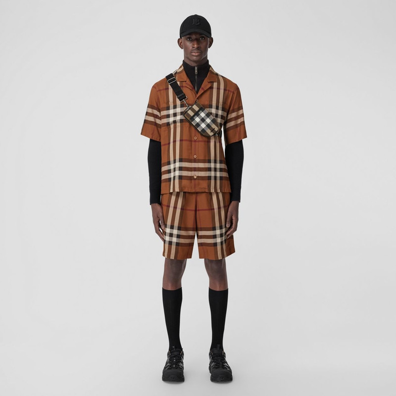 Check and Leather Crossbody Phone Case 6