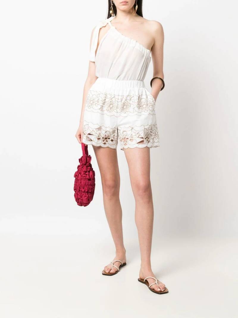 REDValentino floral embroidered high-waisted shorts outlook